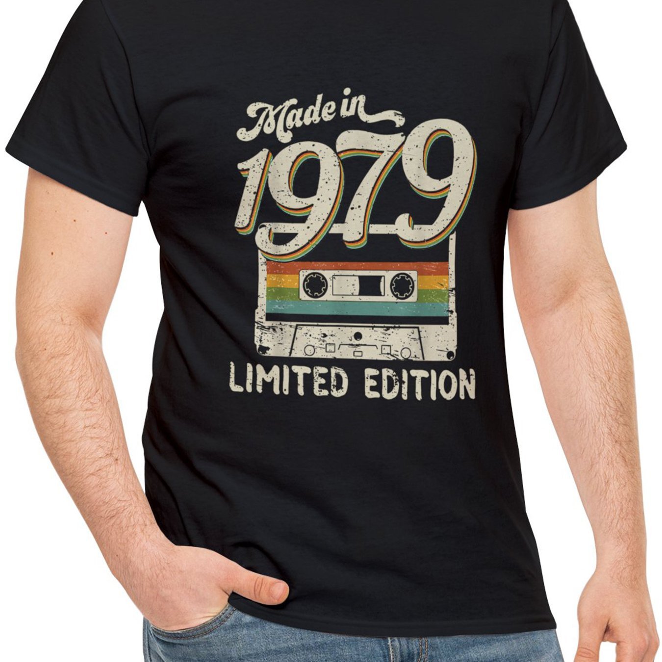 Printed Comfortable Cotton T-shirt, Summer Men's Casual Street Style Elastic Round Neck T-shirt