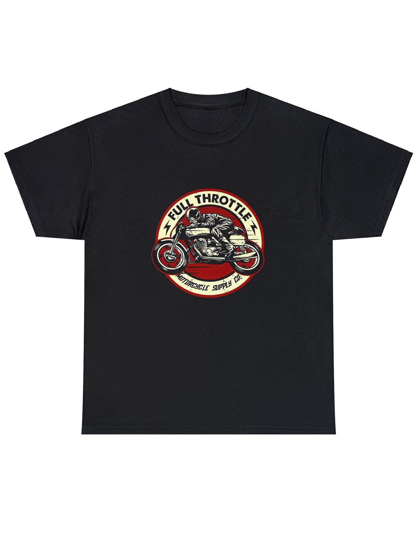 Summer Street Style Elastic Round Neck T-shirt, Comfortable T-shirt With Bicycle Pattern Printed, Men's Casual Style