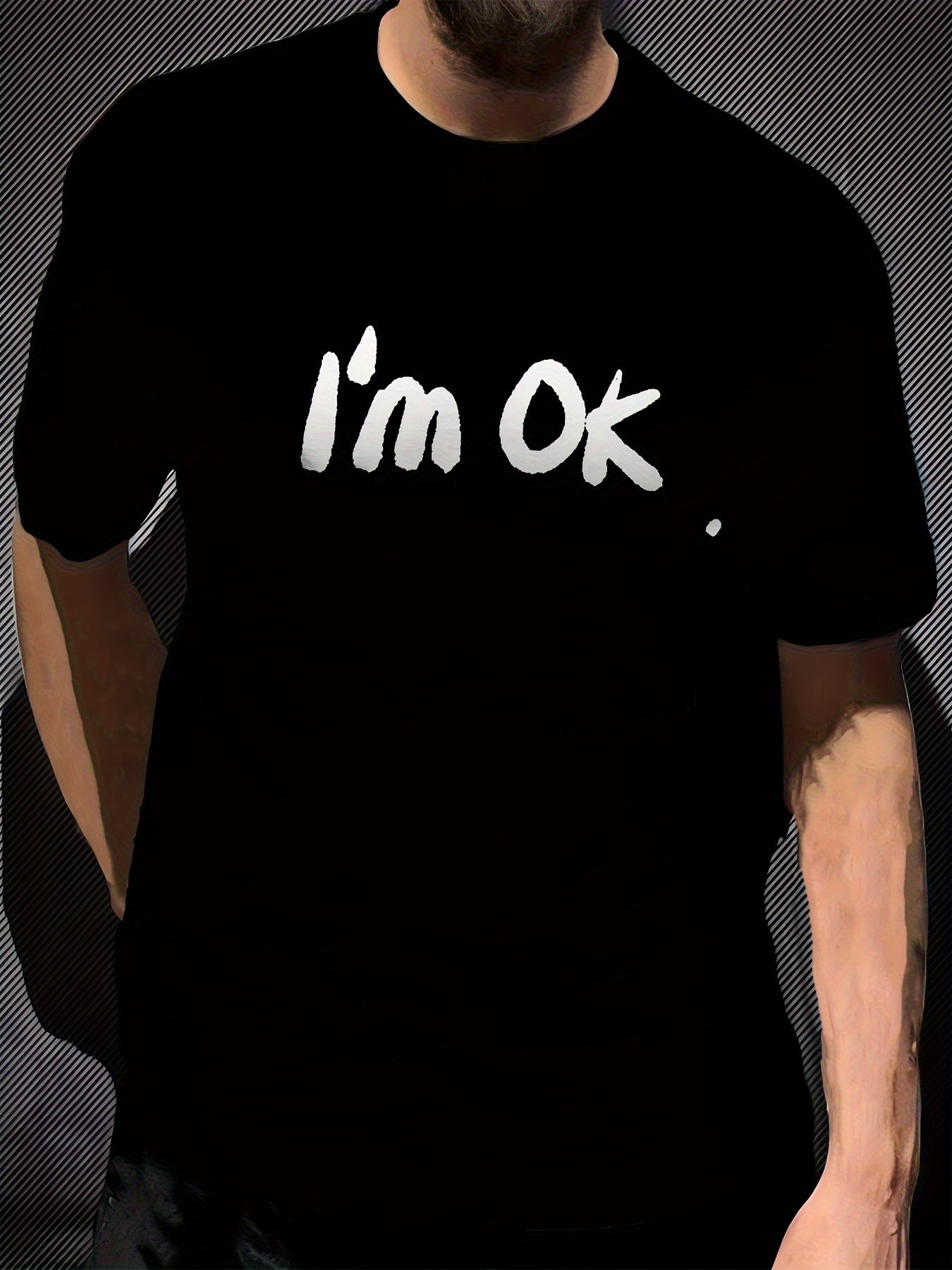 Men's Casual Short Sleeved T-shirt With Unique Digital Printing - Breathable, Machine Washable, Round Neck, Solid Color Design - Perfect Choice For Spring And Summer