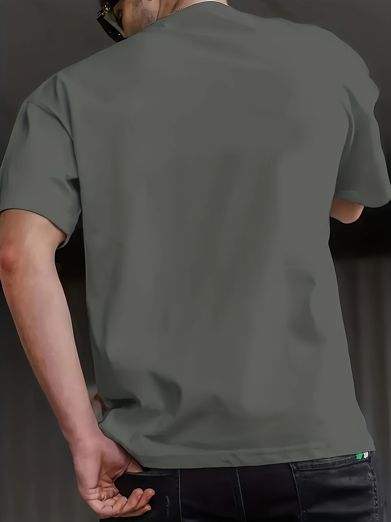 Cartoon Astronaut Pattern T-shirt, Summer Men's Casual Street Style Elastic Round Neck T-shirt