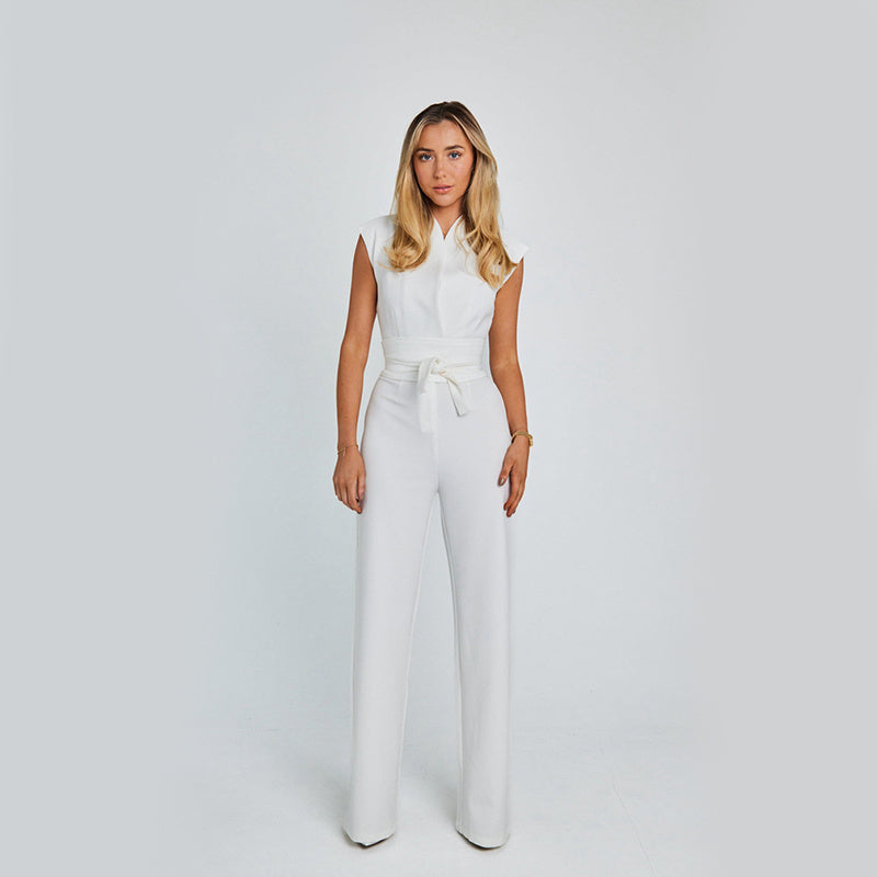Ladies V-neck Casual Wide Leg Long
