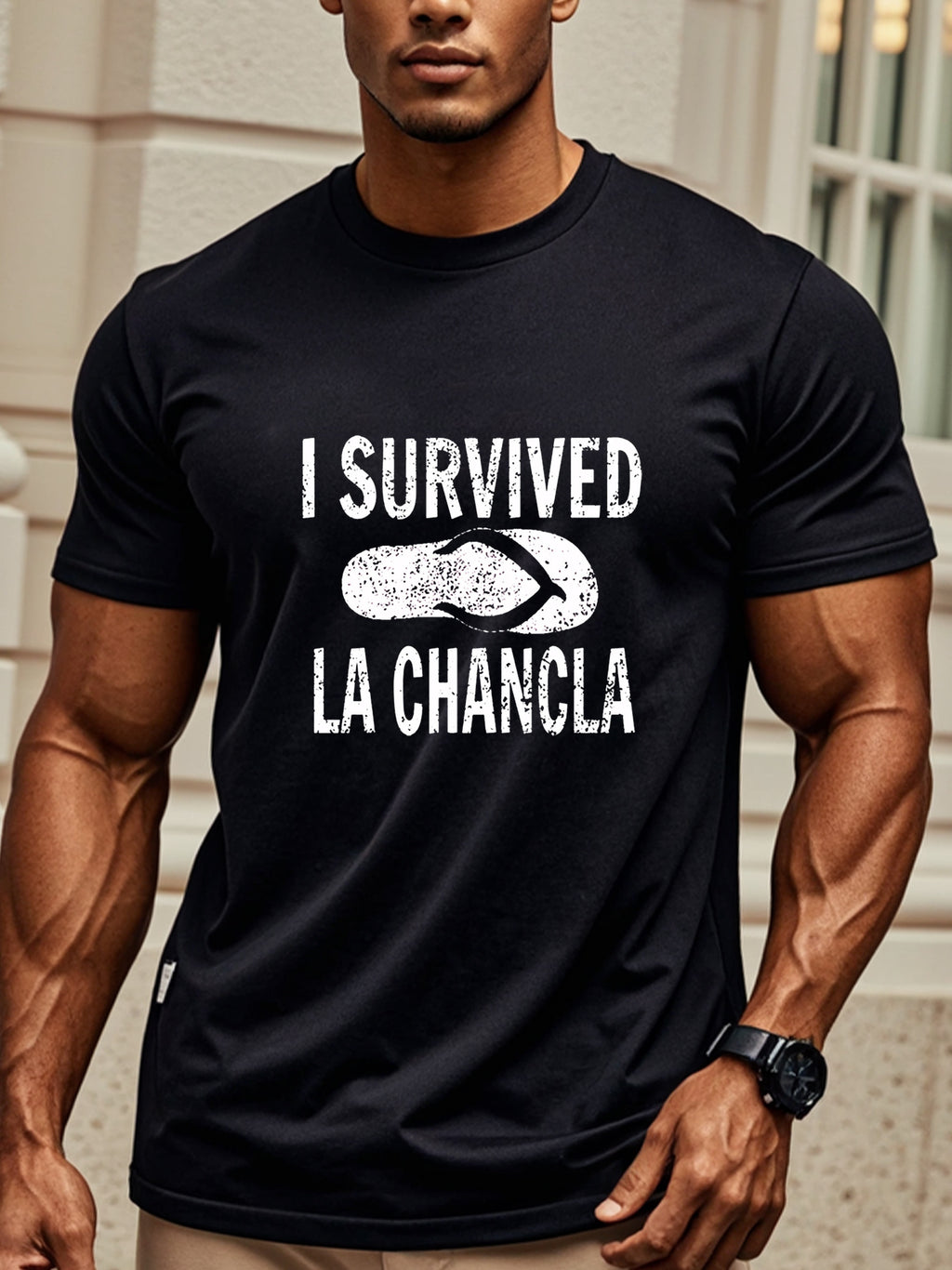 I Escaped The Flying Shoe Print, Men's Round Neck Short Sleeved Summer T-shirt, Casual And Comfortable For Daily Wear