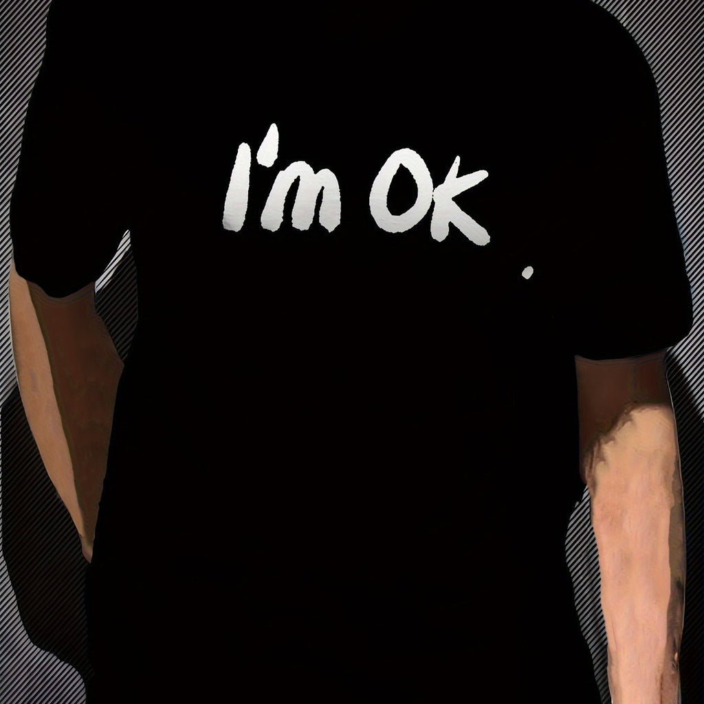 Men's Casual Short Sleeved T-shirt With Unique Digital Printing - Breathable, Machine Washable, Round Neck, Solid Color Design - Perfect Choice For Spring And Summer