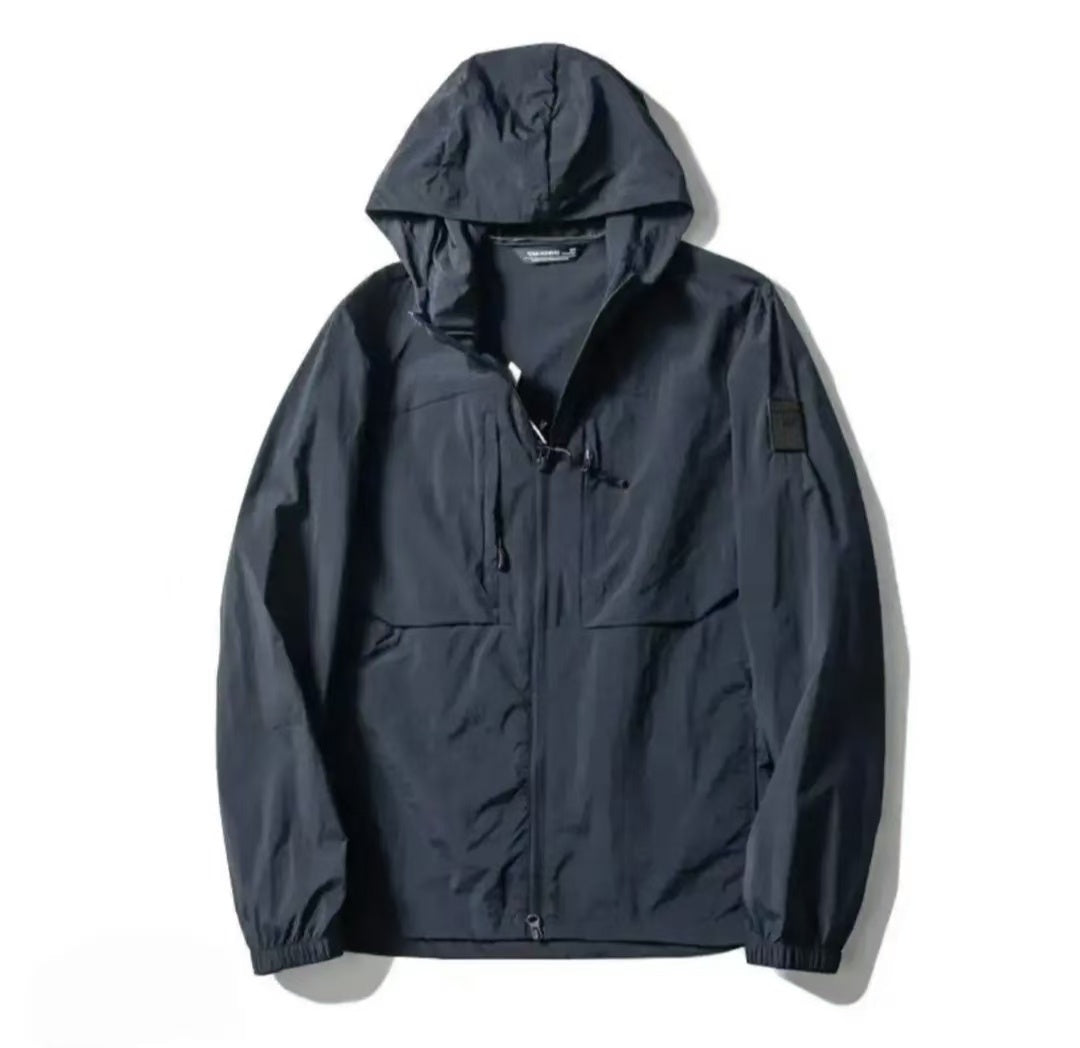 Summer Outdoor Softshell Sun Protection Jacket  Sporty Style, Lightweight & Water-Resistant Breathable, Casual Outdoor Hoodie Thin Design For Hiking & Climbing