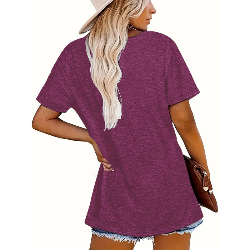 Women's Self-Reflection Quote Round Neck Tee - Summer Casual Comfort T-Shirt