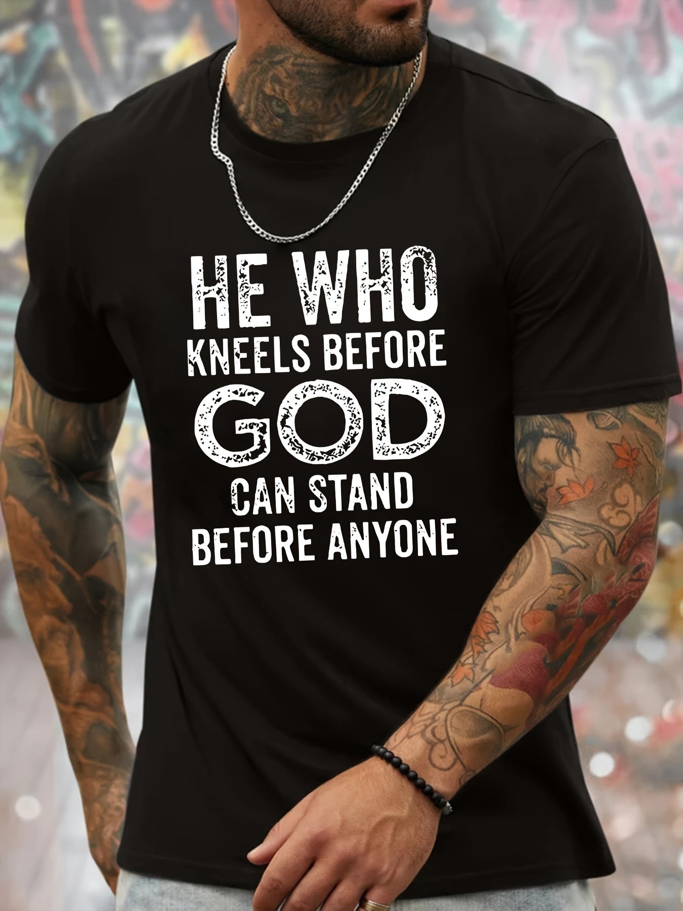 Wear This God Pattern Short Sleeved T-shirt, Comfortable And Elastic, Summer Fashionable And Casual Daily Clothing