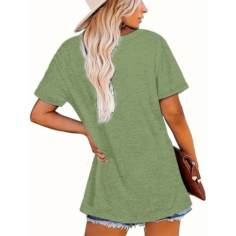 Women'S Casual Crew Neck Short Sleeve T-Shirt With Cactus Potted Plant Summer Essential Top