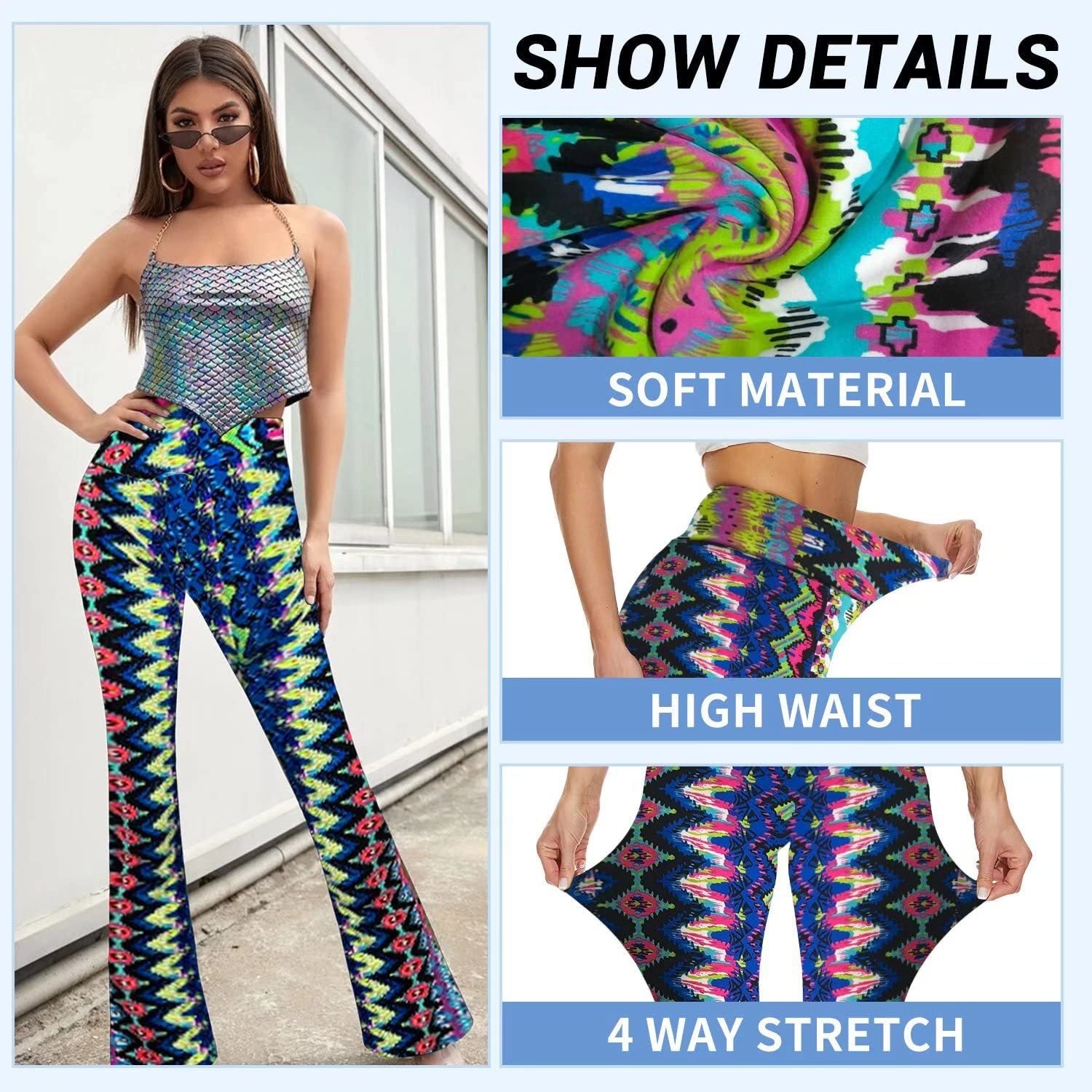 Flare Yoga Pants For Women - Soft High Waist Bootcut Leggings Tall & Long Palazzo Pants For Women