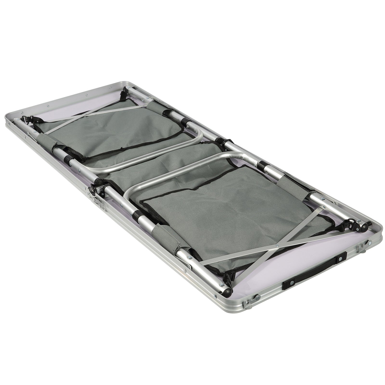 Folding Camping Kitchen Table - Adjustable Height MDF Table for Outdoor Picnics  BBQs