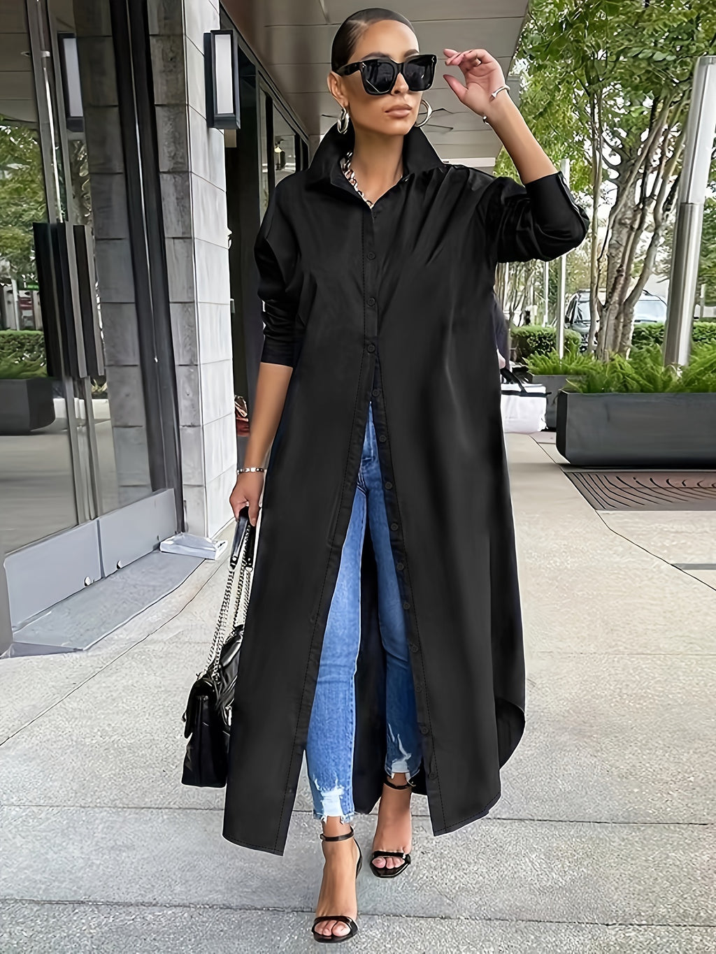 Long-sleeved Casual Shirts And Dresses With Multiple Wear Methods.