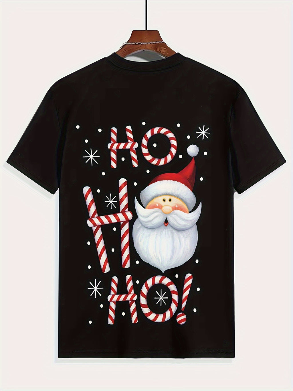 Christmas Pattern Printed T-shirt, Men's Comfortable Short Sleeved Round Neck T-shirt, Summer Outdoor Activity Men's Clothing