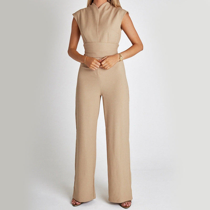 Ladies V-neck Casual Wide Leg Long