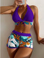 Women Spliced Lace Up Sporty fit Bra and Shorts