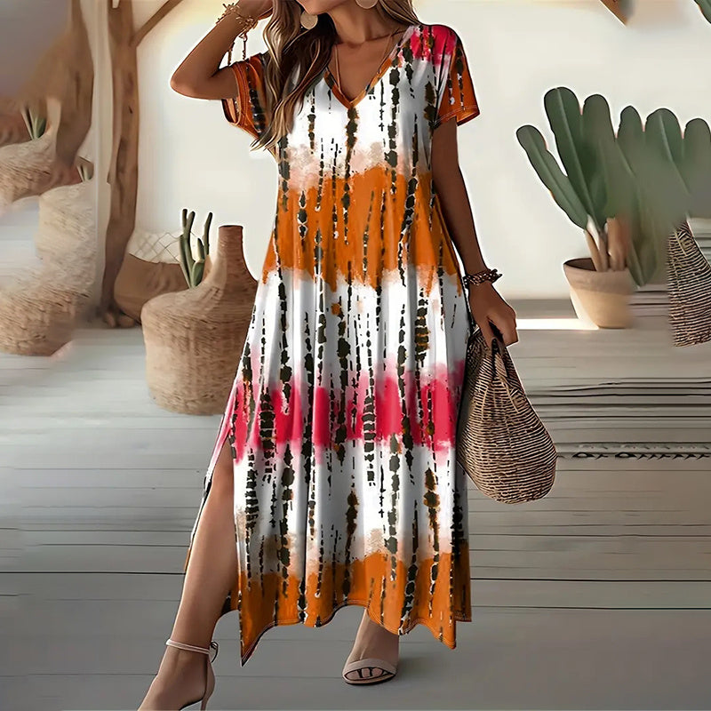 Jasmine Dress Short Sleeve V Neck !