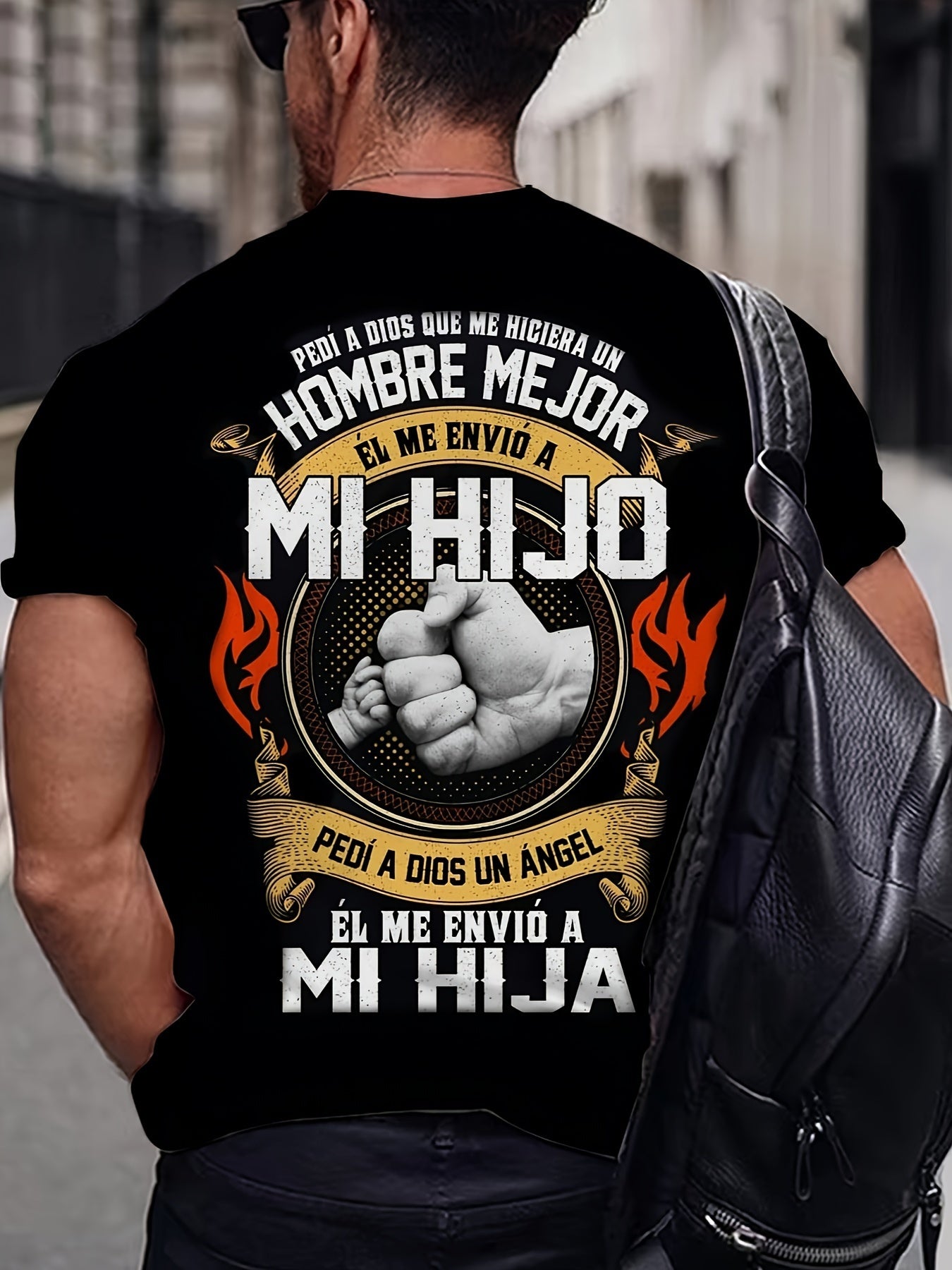 Large Men's Fist Jumping Graphic Printed T-shirt For Summer Outdoor, Fashionable Short Sleeved T-shirt, Father's Day