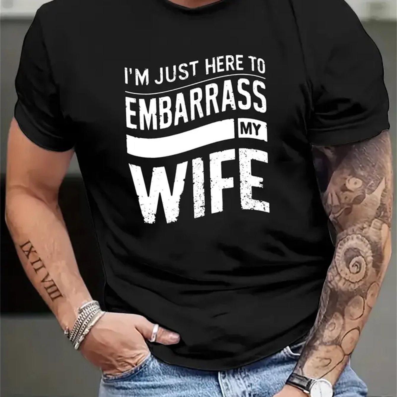 Men's Patterned Printed T-shirt, Summer Casual Short Sleeved Plus Size T-shirt