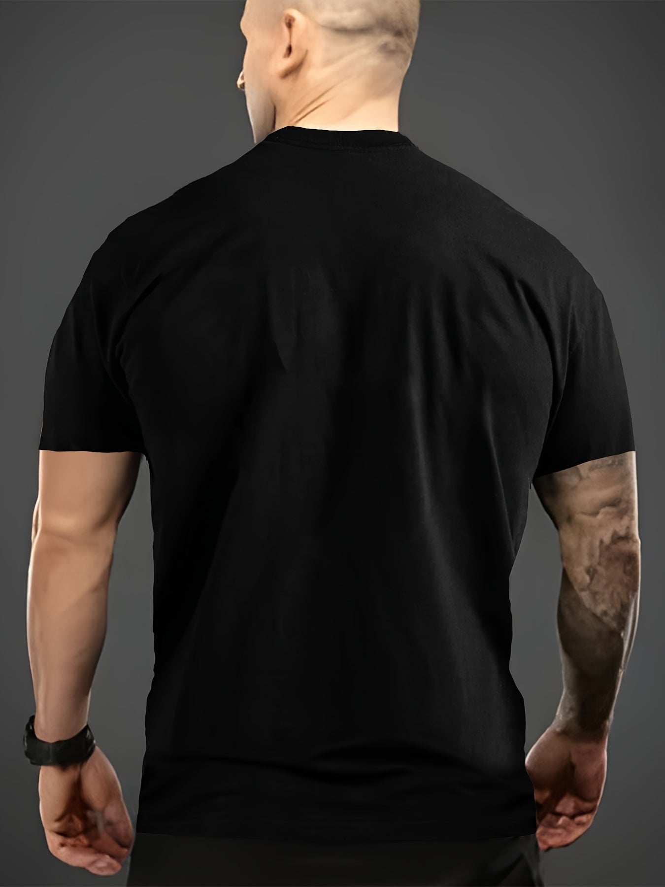 Summer Outdoor Men's Clothing, Lion Pattern Printed Short Sleeved Round Neck T-shirt, Casual And Fashionable