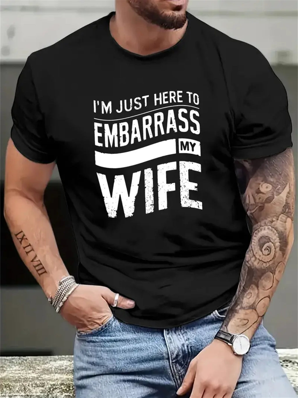 Men's Patterned Printed T-shirt, Summer Casual Short Sleeved Plus Size T-shirt