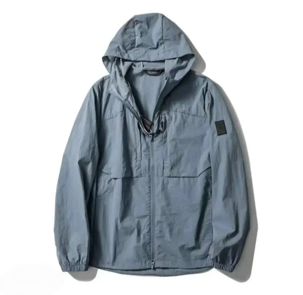 Summer Outdoor Softshell Sun Protection Jacket  Sporty Style, Lightweight & Water-Resistant Breathable, Casual Outdoor Hoodie Thin Design For Hiking & Climbing
