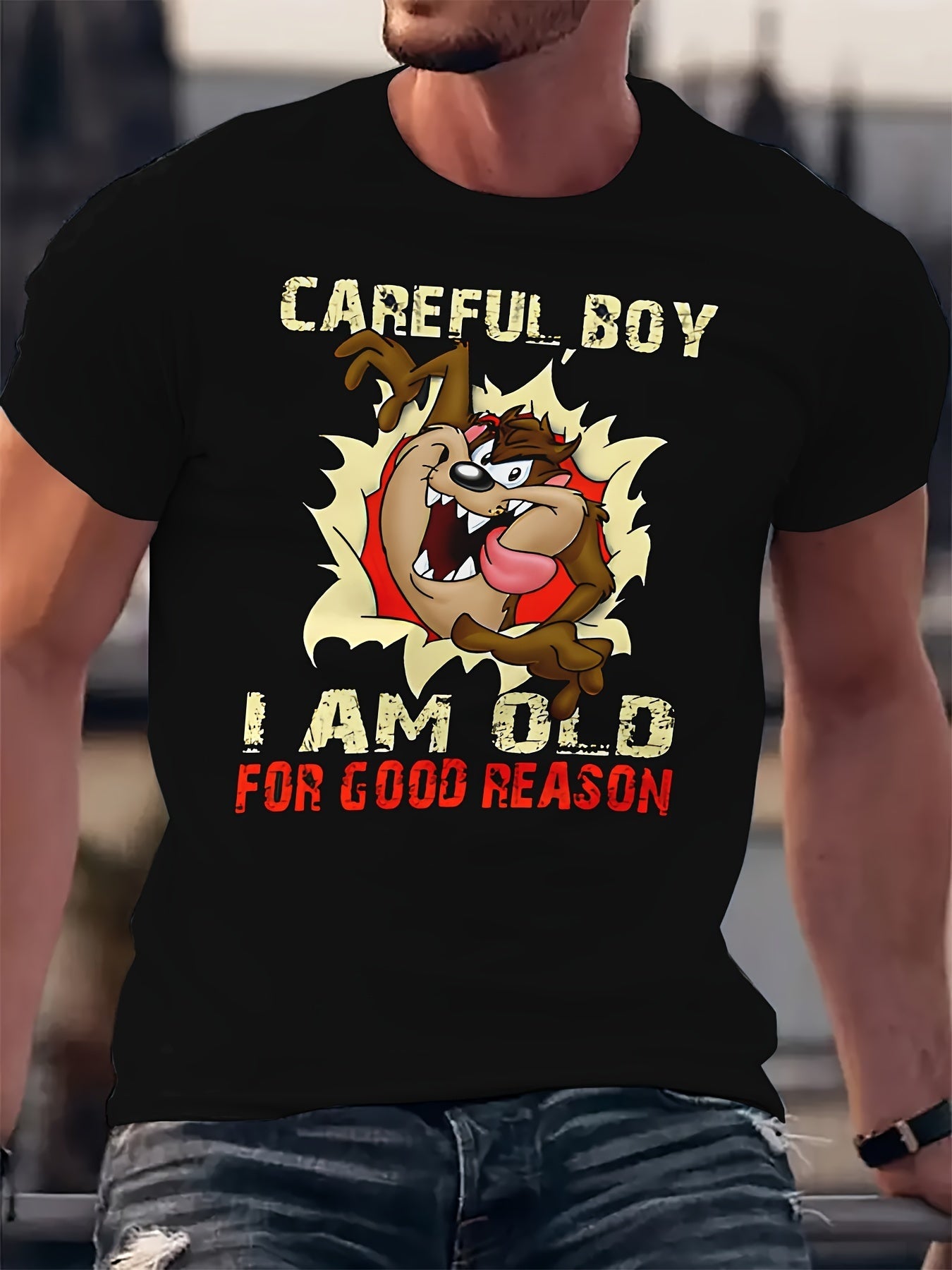 Men's Squirrel Printed T-shirt - Casual Round Neck, Short Sleeve, Summer Outdoor Shirt, Breathable Polyester Fiber