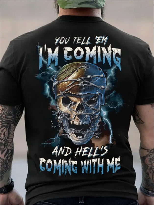 Plus Size Men's 3D Skull Graphic Print T-shirt Short Sleeve T-shirt Summer, Men's Clothing