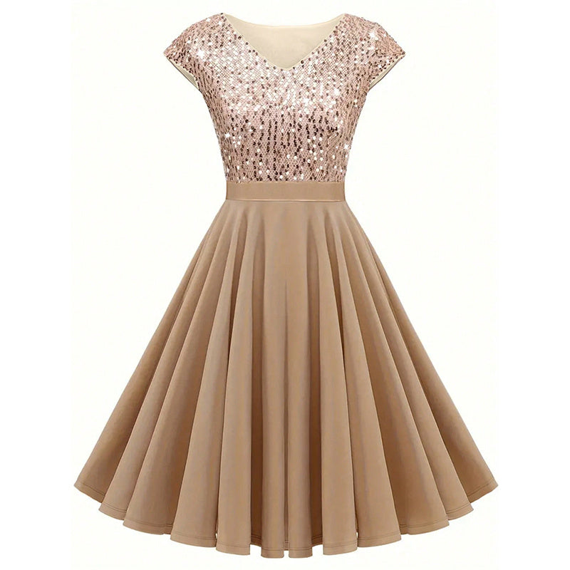 Women's  V Neck  Cocktail Dress