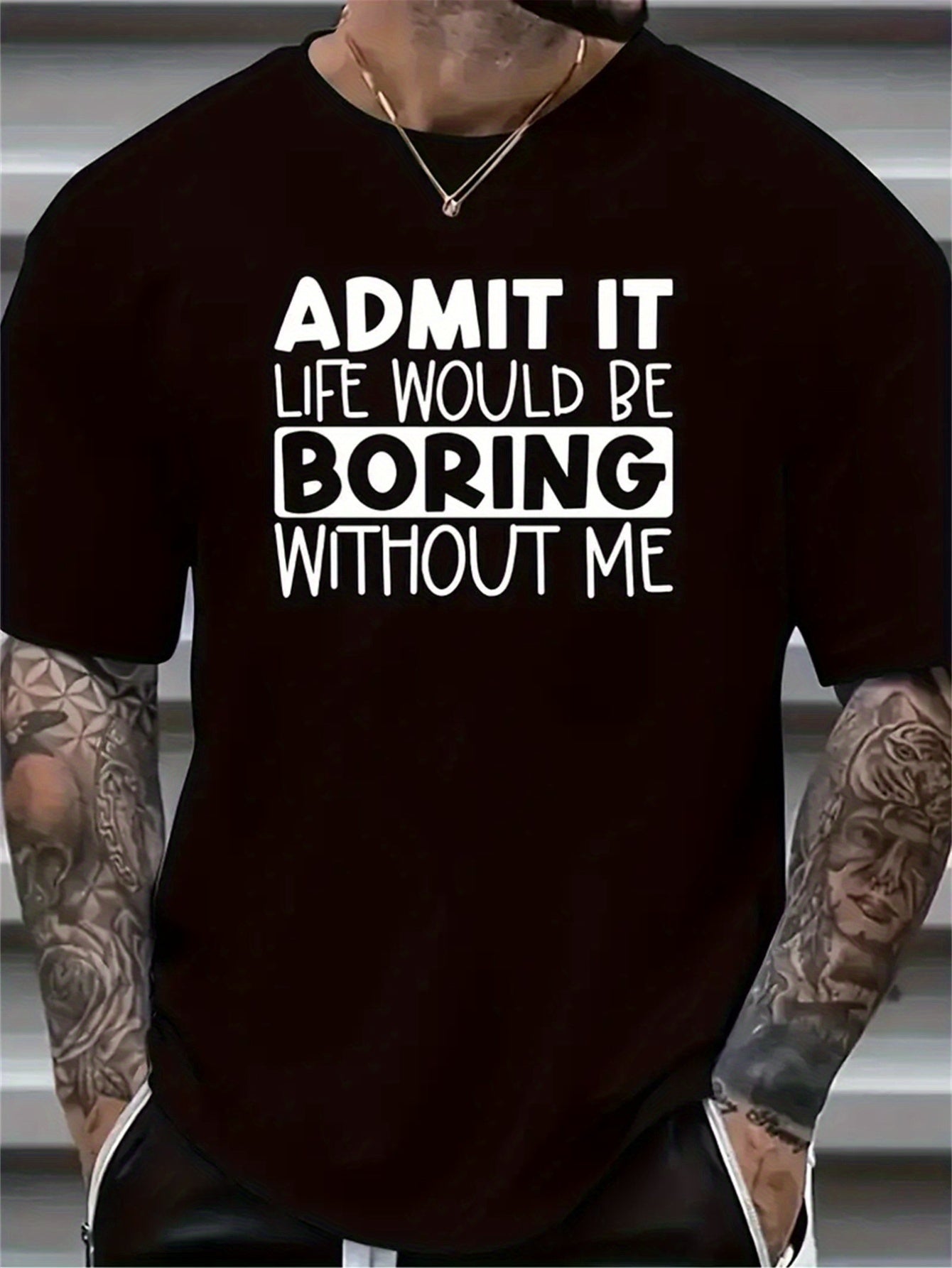 Men's Creative Tops, Casual Short Sleeved Round Neck T-shirts, Summer Outdoor Men's Clothing