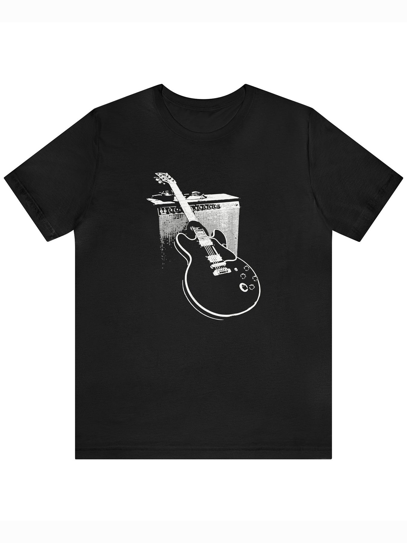 Fancy Guitar Printed Round Neck T-shirt Suitable For Summer, Men's Soft Short Sleeved Top, Fashionable And Comfortable T-shirt Suitable For Casual Wear