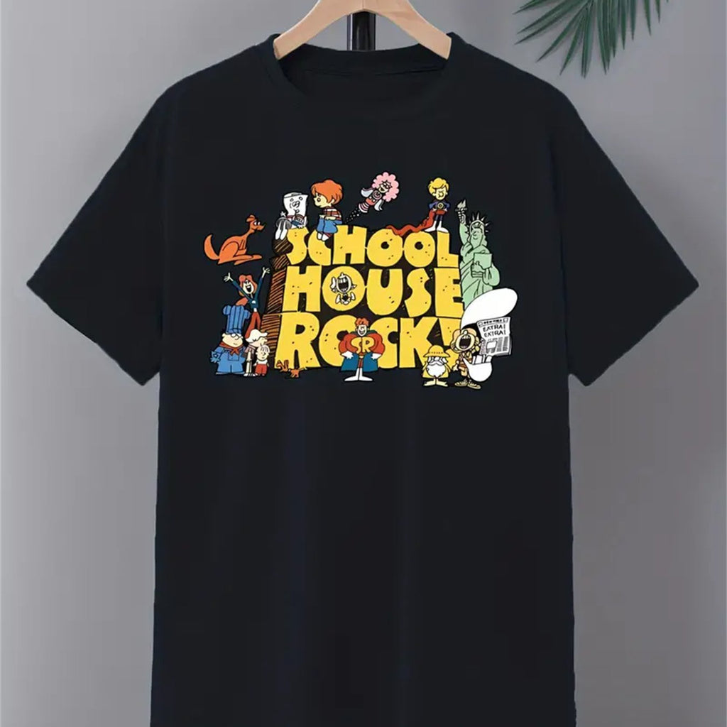 Extra Large Men's Letter Pattern Printed T-shirt - Soft Round Neck, Comfortable Fit, Slightly Elastic Knitted Fabric, Casual Summer T-shirt