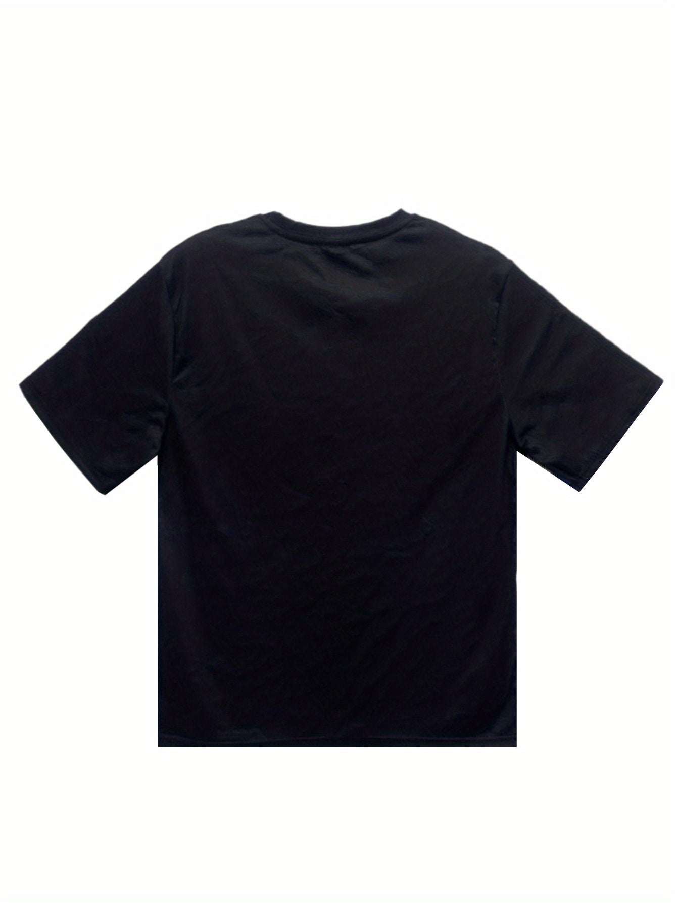 Casual Polyester T-shirt With Cool Chicken Pattern, Round Neck, Short Sleeves, Fitted Style, Knitted - Summer Animal Print Top, Slightly Elastic