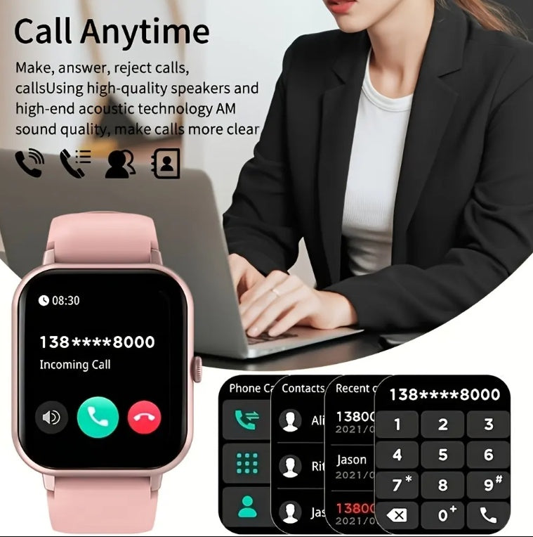 Smartwatch for Women and Men - Bluetooth Call Heart Rate Monitor Fitness Tracker Waterproof for iOS and Android