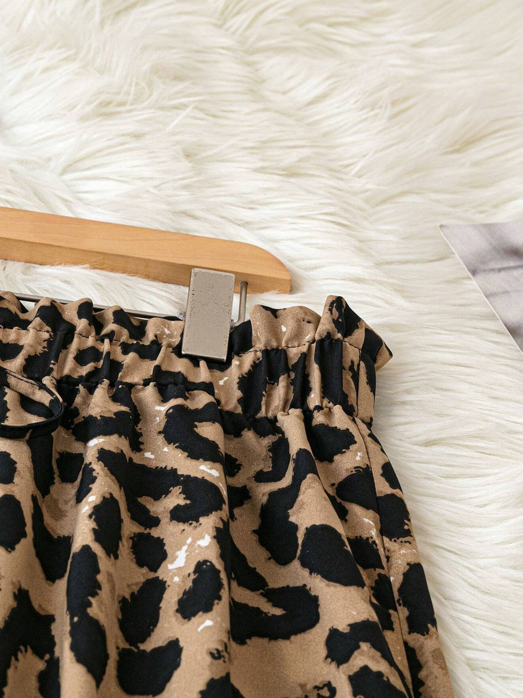 Women's Plus Size Leopard Print Wide-Leg Pants - Summer Casual Vacation Style Elastic Waist Long Trousers