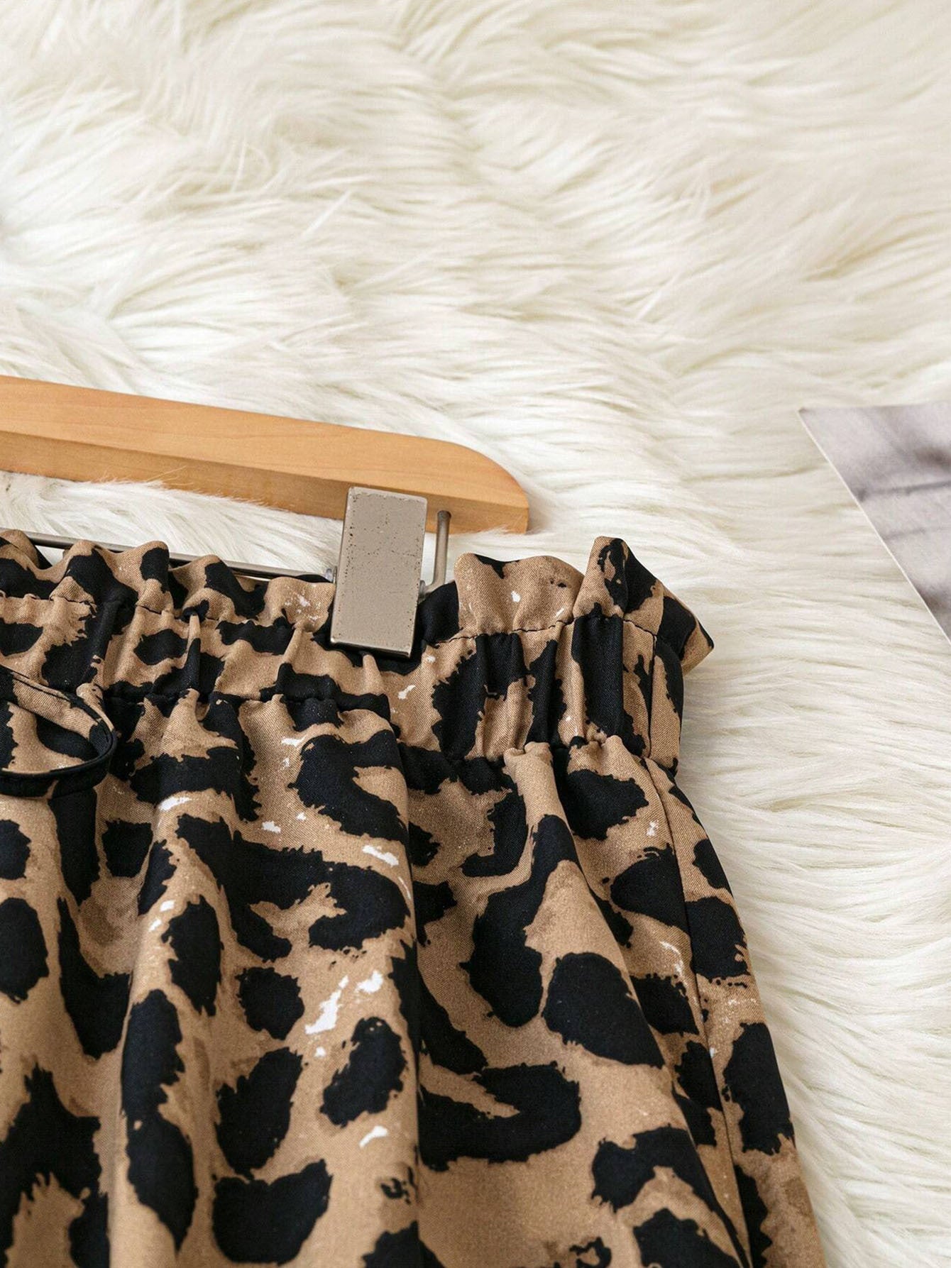 Women's Plus Size Leopard Print Wide-Leg Pants - Summer Casual Vacation Style Elastic Waist Long Trousers