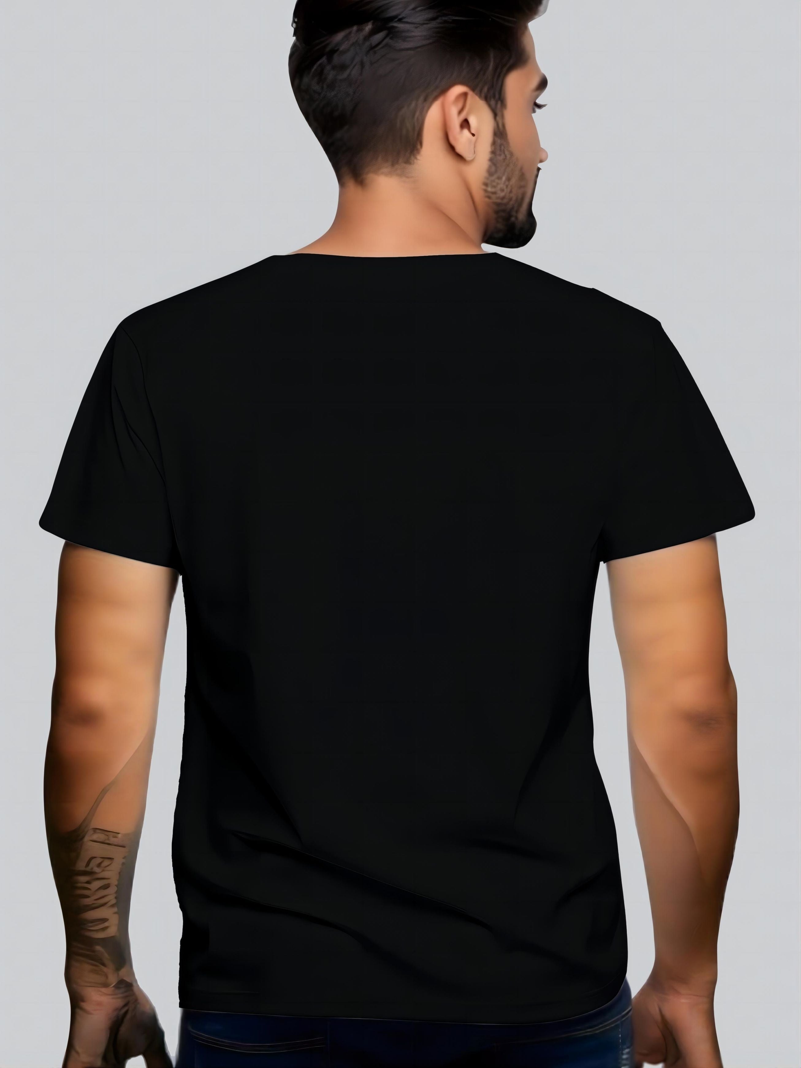 Fist Never Give Up Pattern Men's Short Sleeve T-shirt, Comfortable Elastic Summer Fashion T-shirt, Casual Daily Style Fashion Clothing