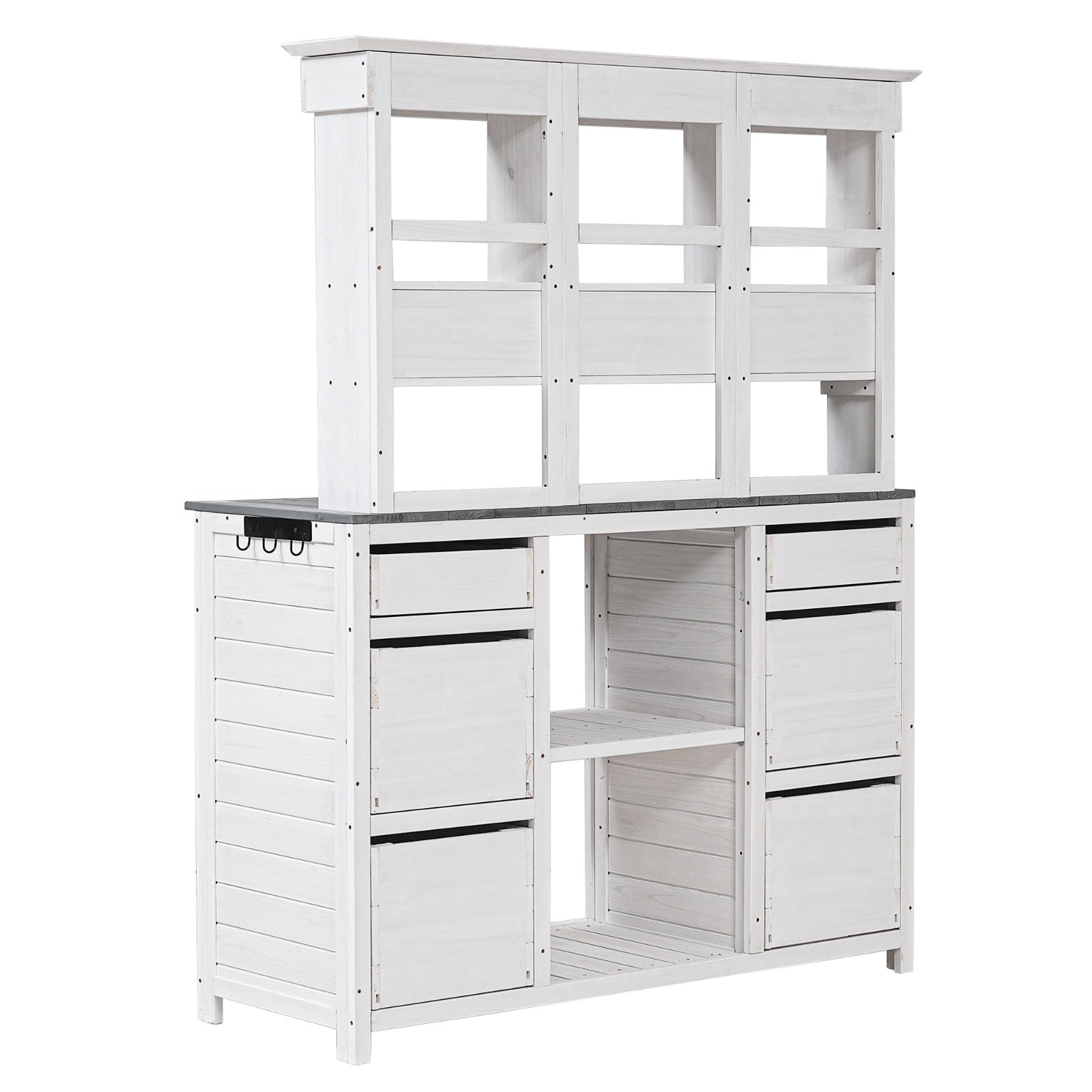 TOPMAX Garden Potting Bench Table - Rustic Design with Multiple Drawers