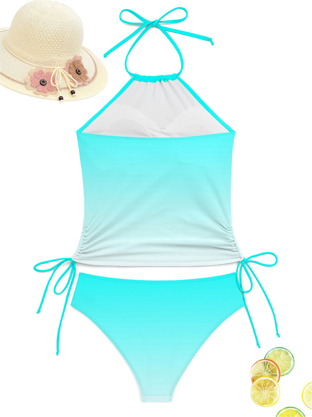 Summer New Split Two-piece Swimsuit Women'S Conservative Skinny Belly Covering Beach Vacation Swimsuit Sexy Bikini Set