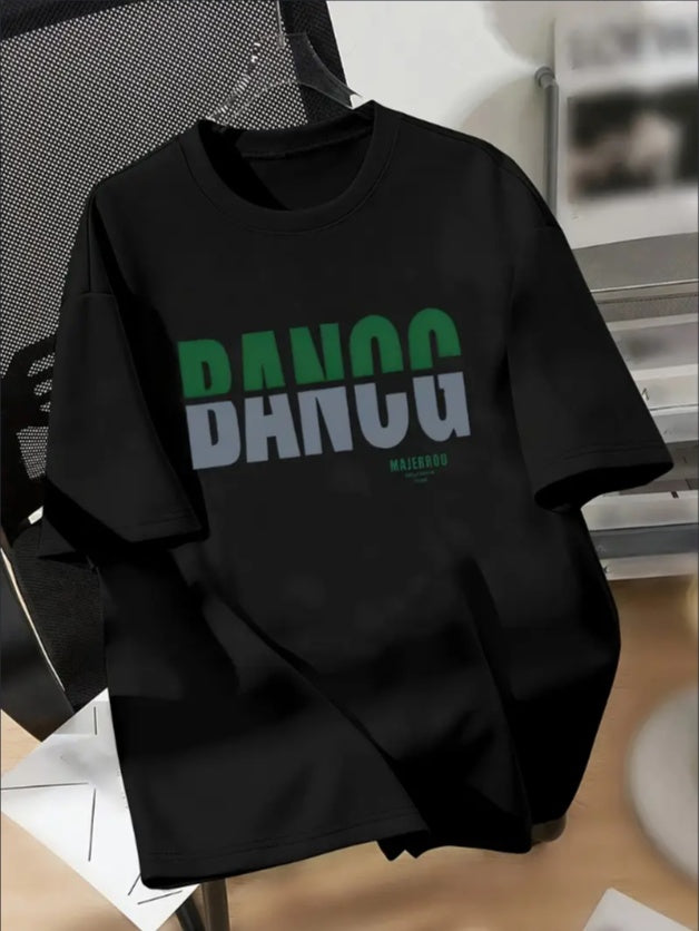 Easy-Care, Boys' Casual Letter Print T-Shirt - Machine Washable, Round Neck, Short Sleeve - Perfect For Spring Summer