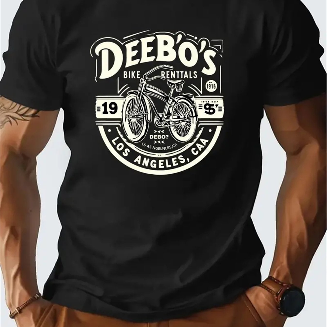 Men's Creative Tops, Casual Short Sleeved Round Neck T-shirts, Summer Outdoor Men's Clothing