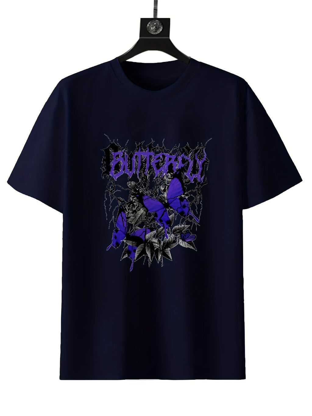Round Neck Printed T-shirt Casual Short Sleeved Top For Spring And Summer, Personalized And Comfortable For Both Men And Women
