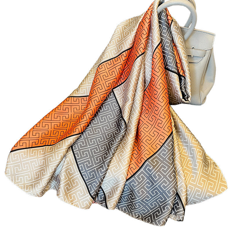 Elegant Emulation Silk Scarf Women's Spring And Summer Sun Protection Long