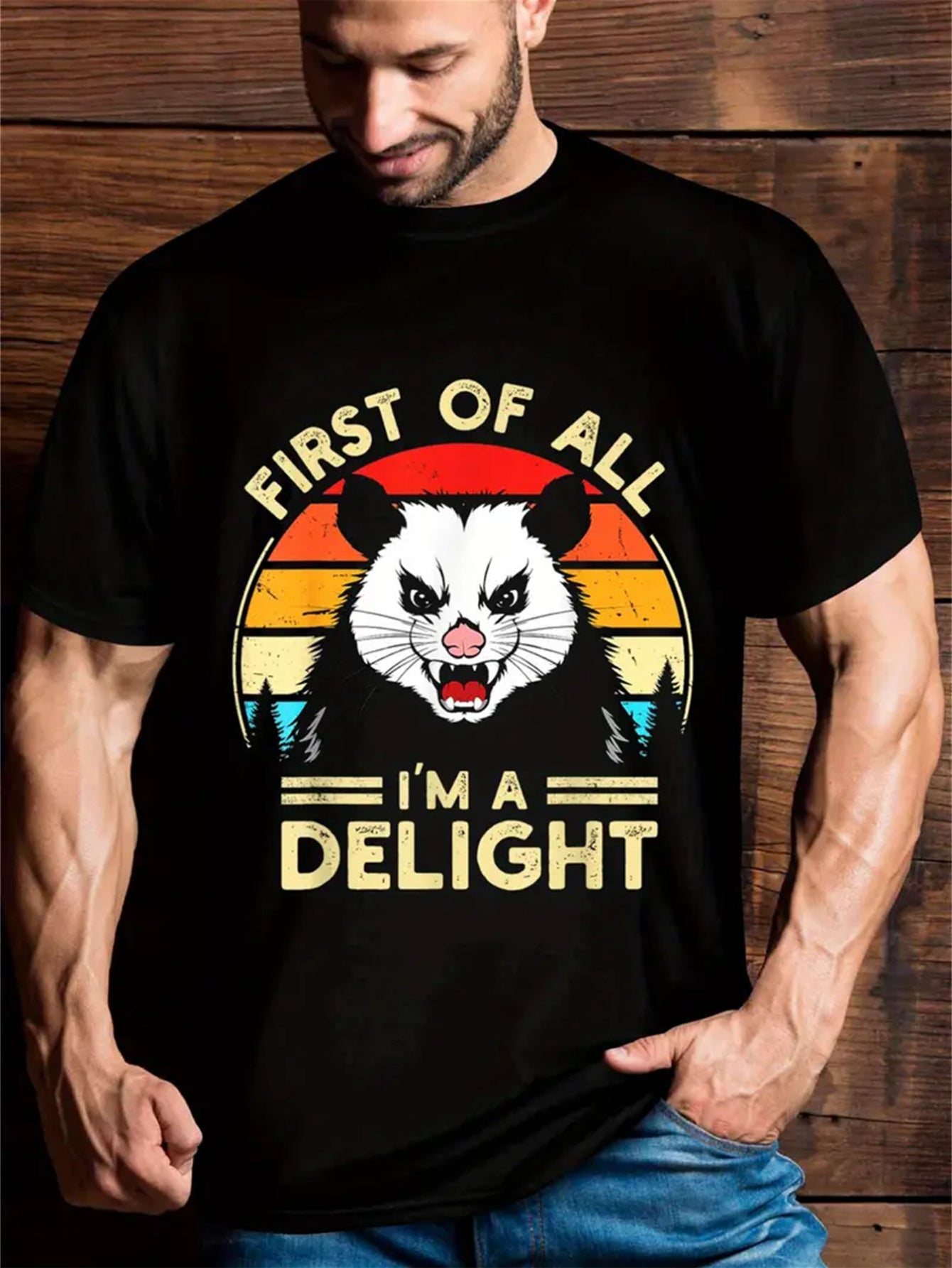 Men's Creative Tops, Casual Short Sleeved Round Neck T-shirts, Summer Outdoor Men's Clothing