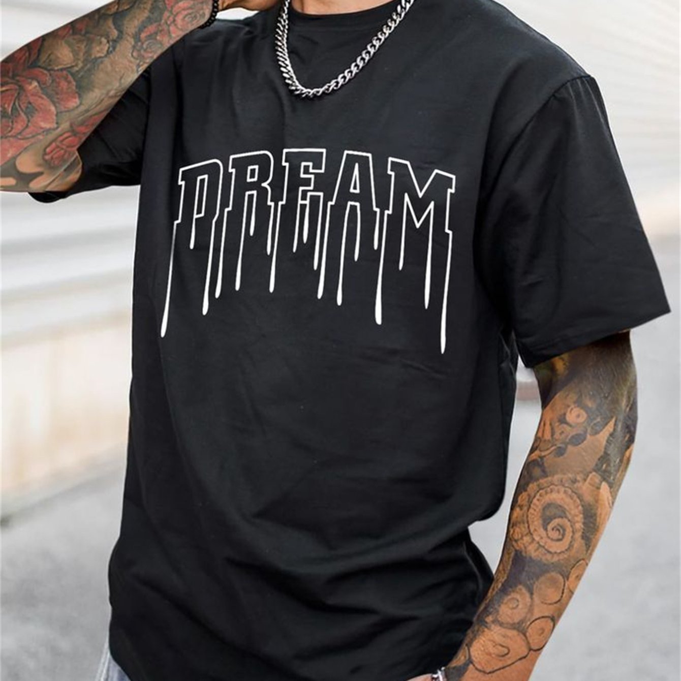 Men's Creative Tops, Casual Short Sleeved Round Neck T-shirts, Summer Outdoor Men's Clothing