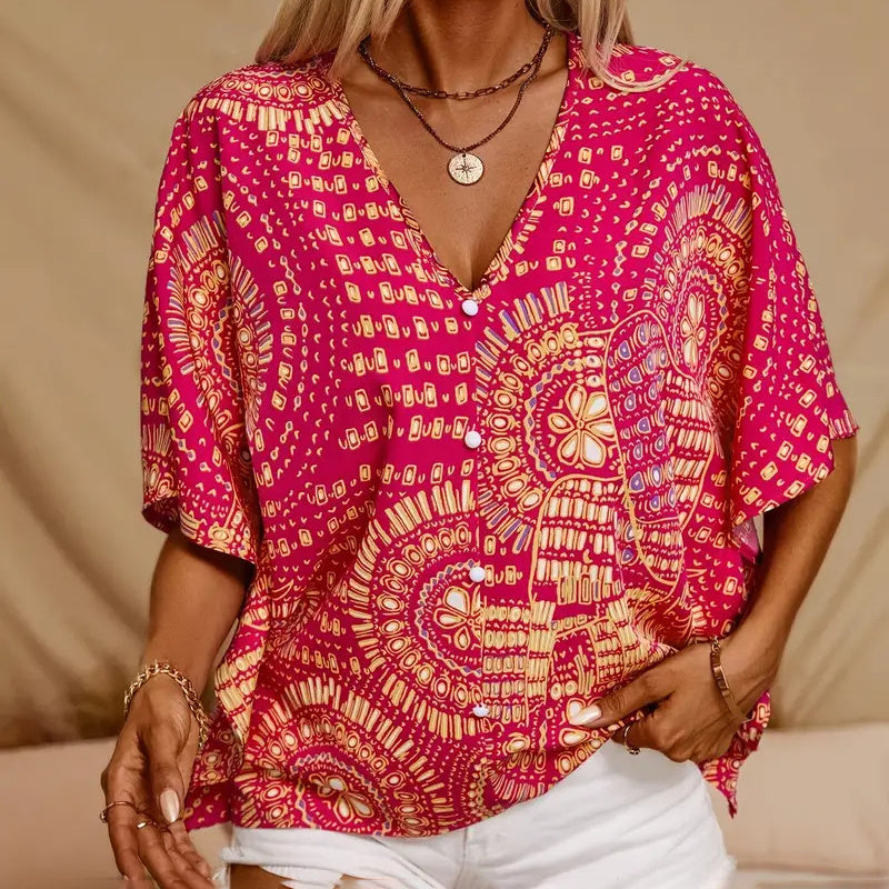 Women's V-Neck Vacation Top