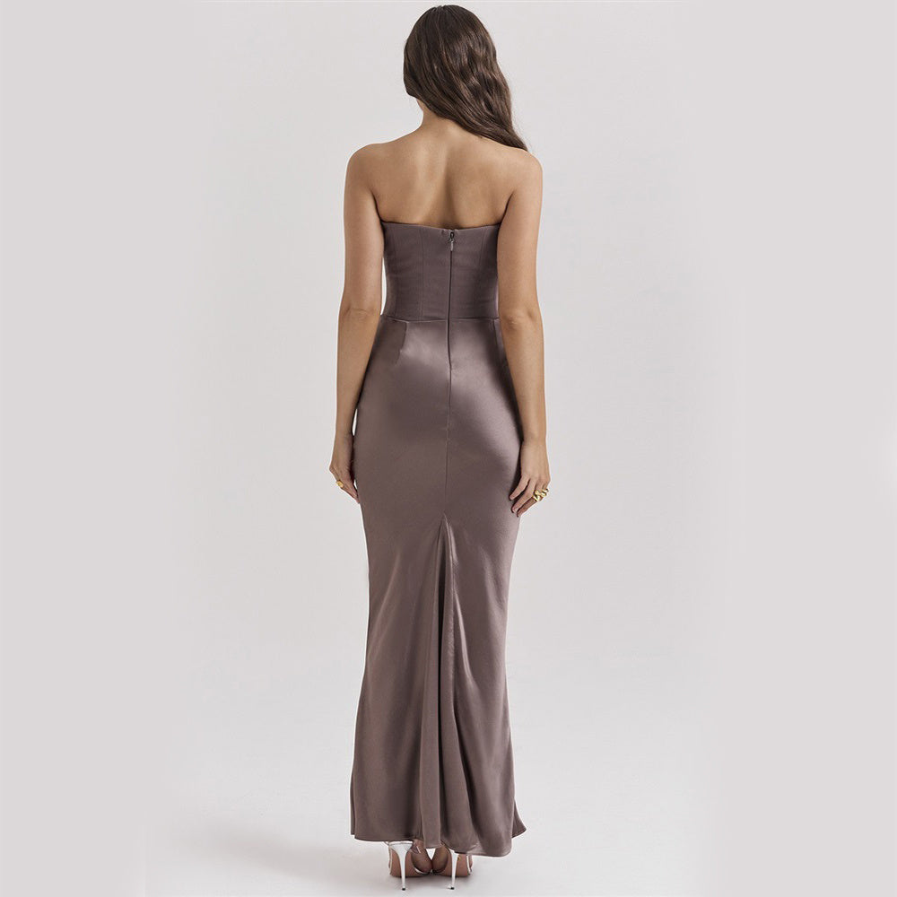 Slim Tube Top Long Dress Fashion