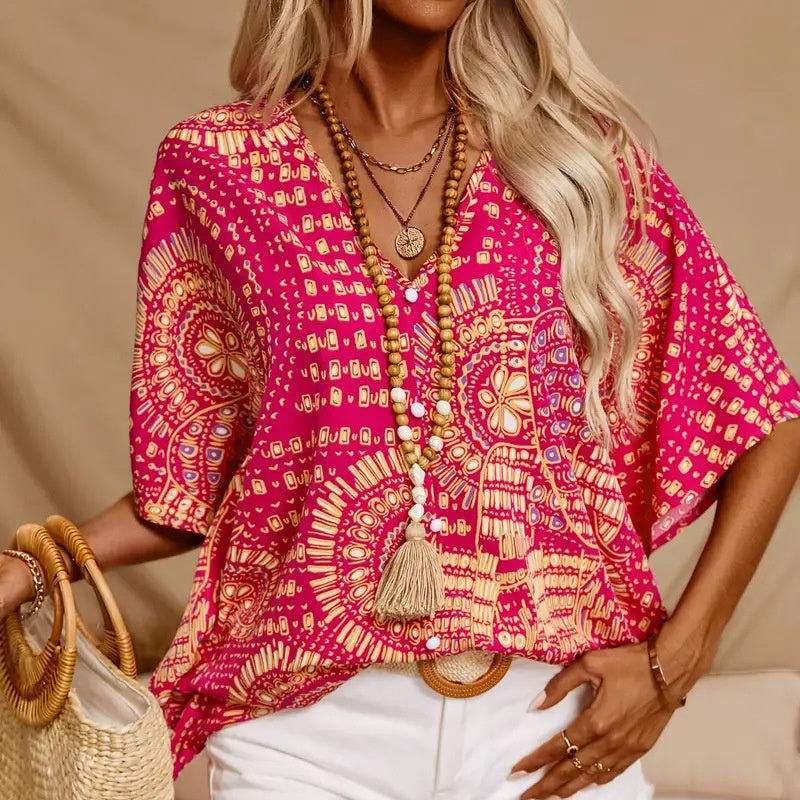 Women's V-Neck Vacation Top