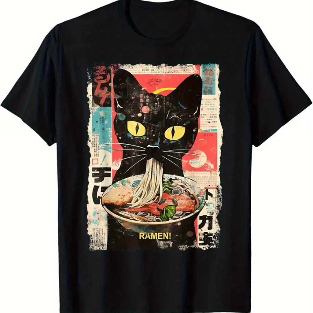 Extra Large Men's Letter Pattern Printed T-shirt - Soft Round Neck, Comfortable Fit, Slightly Elastic Knitted Fabric, Casual Summer T-shirt