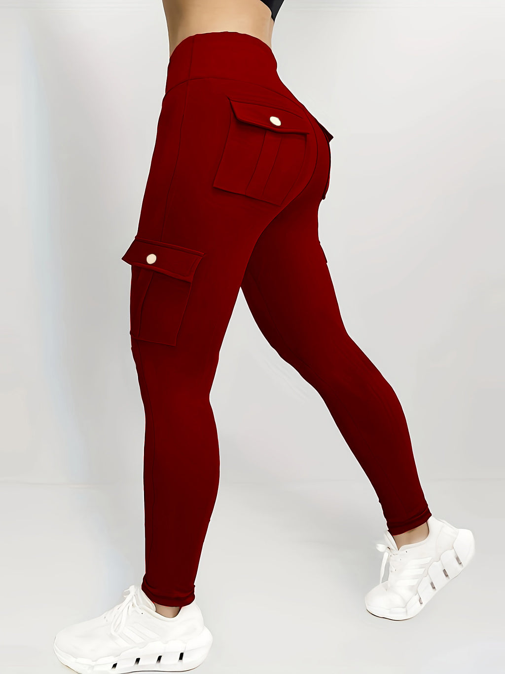 Plus Size High Waisted Plus Size Skinny Bottom Pants - Outer Wear For Running Fitness Workout Sports - Women's Pants