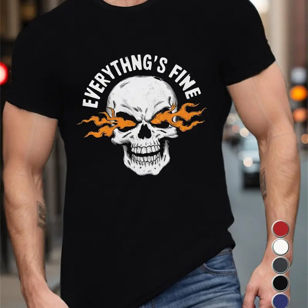 Men's Creative Tops, Casual Short Sleeved Round Neck T-shirts, Summer Outdoor Men's Clothing