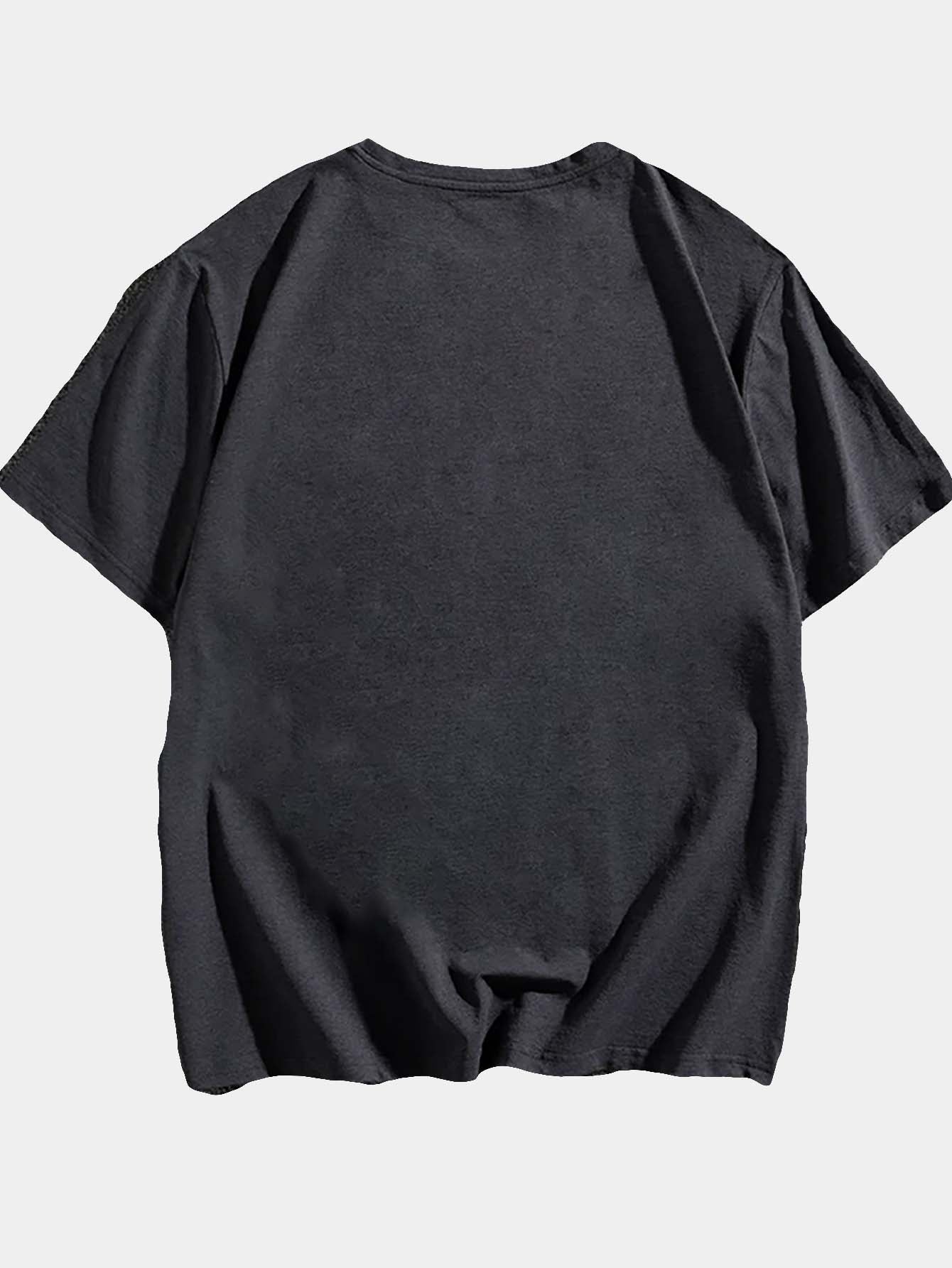 Chris Illustrated Printed Casual Short Sleeved T-shirt, Men's Round Neck Multifunctional Summer Outdoor Top
