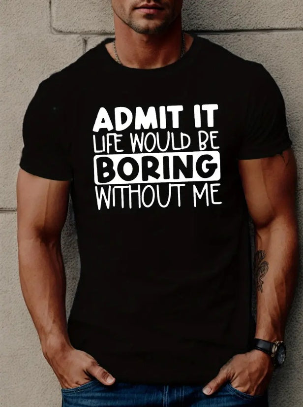 Digital Printed Men's Street Short Sleeved Round Neck T-shirt, Summer Outdoor